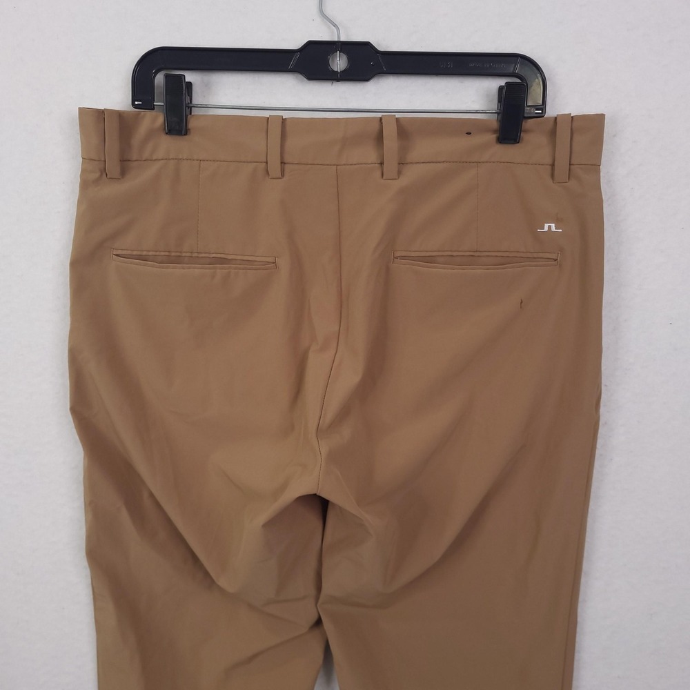 J.Lindeberg Golf Pants Mens 33x32 Beige Stretch Slim Performance Chino GMPA08535 - Picture 12 of 14